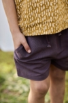 Purple Linen and Organic Cotton Shorts