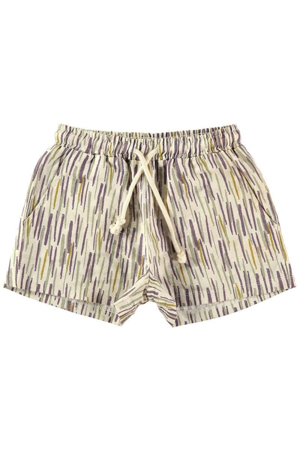 Beige Linen and Organic Cotton jungle Shorts