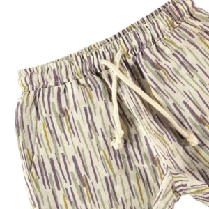 Beige Linen and Organic Cotton jungle Shorts