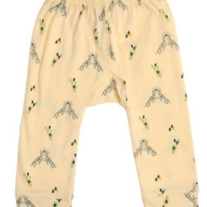 Pantalón bebe amarillo con estampado de ciervos