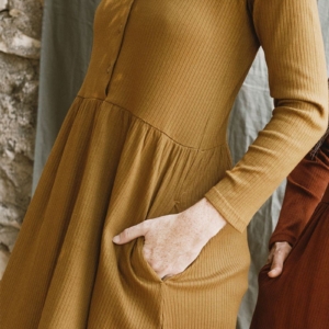 June Raglan Sleeve Dress Mustard