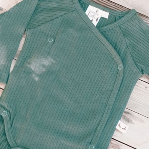 Jael Baby Bodysuit Emerald Green Ribbed