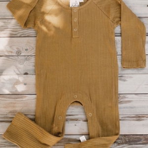 Jam Baby Jumpsuit Mustard Ribbed