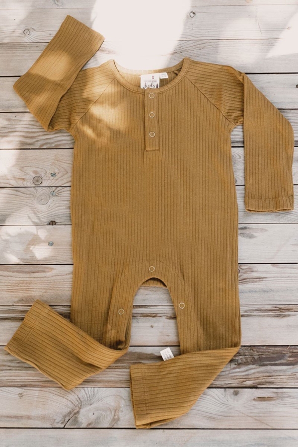 Jam Baby Jumpsuit Mustard Ribbed