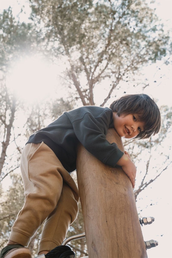 Jabari Pants Kids Stones Beige