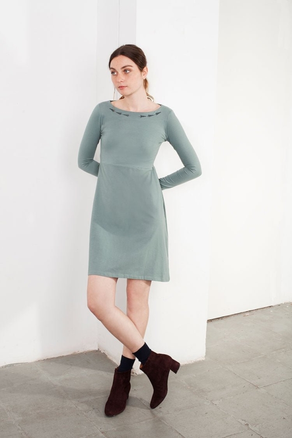 Green Embroidery Lucy dress