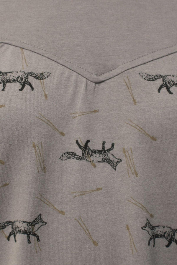 Vestido Nura evasé estampado zorros.