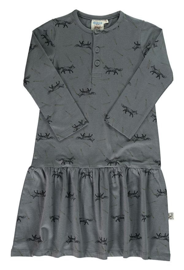 Vestido Charlestón con solapa estampado zorros