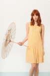 Penelope Charleston dress in yellow and japanese print
