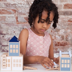 Organic charleston dress in salmon and japanese fan print