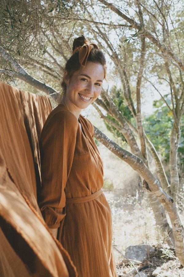 Susana Crossover dress in terracotta