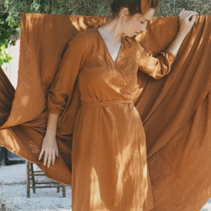 Susana Crossover dress in terracotta