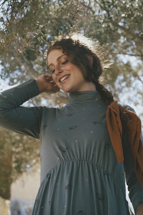 Saura turtleneck dress in green