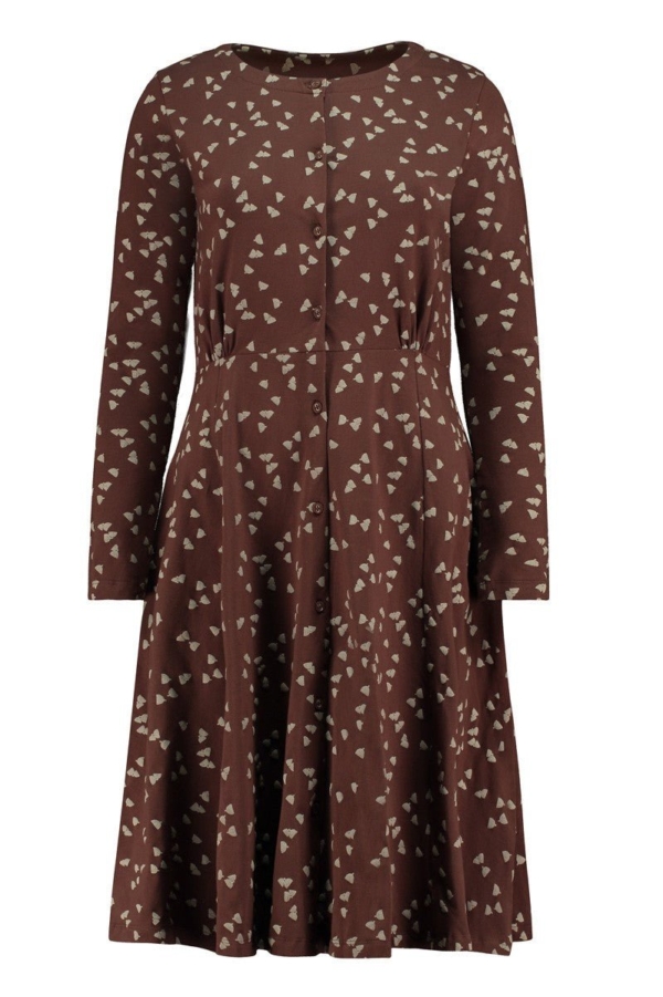 Selena dress round neckline brown