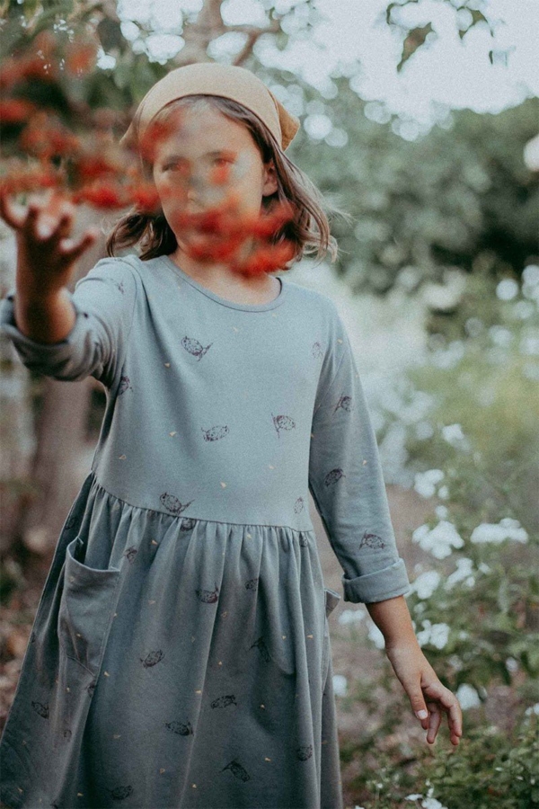 Sally oversize dress with pockets in green