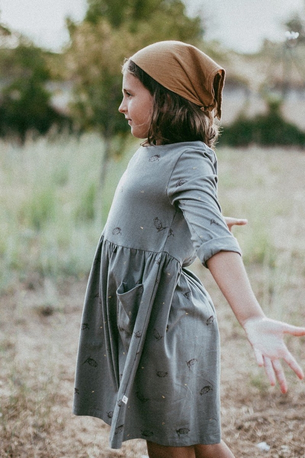 Sally oversize dress with pockets in green