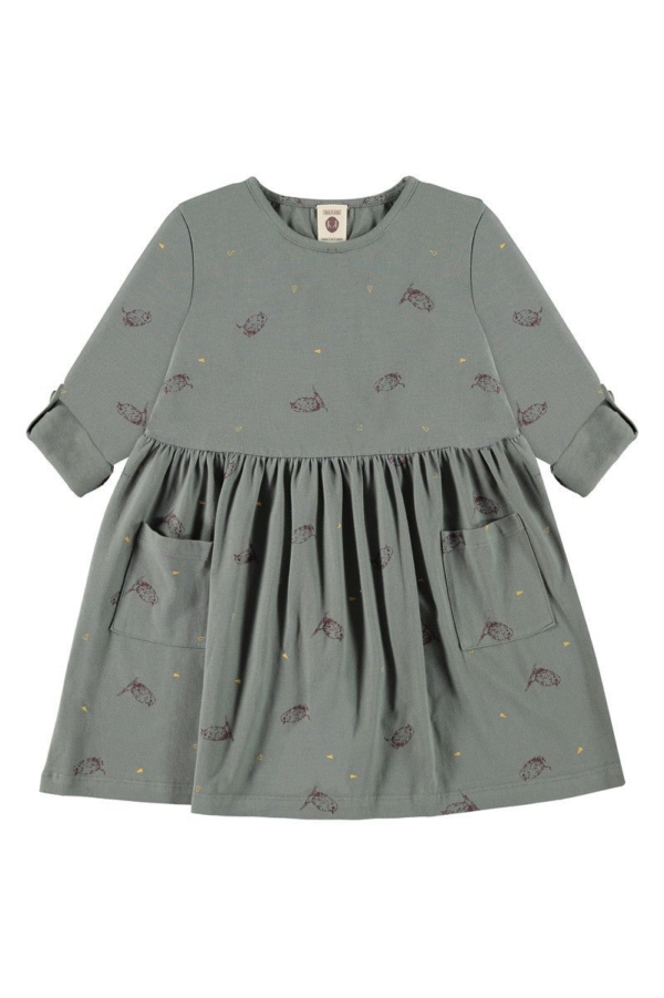 Sally oversize dress with pockets in green