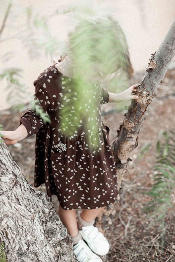 Sally oversize dress with pockets in brown