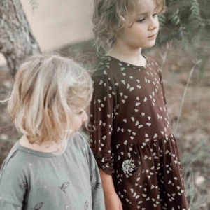 Sally oversize dress with pockets in brown