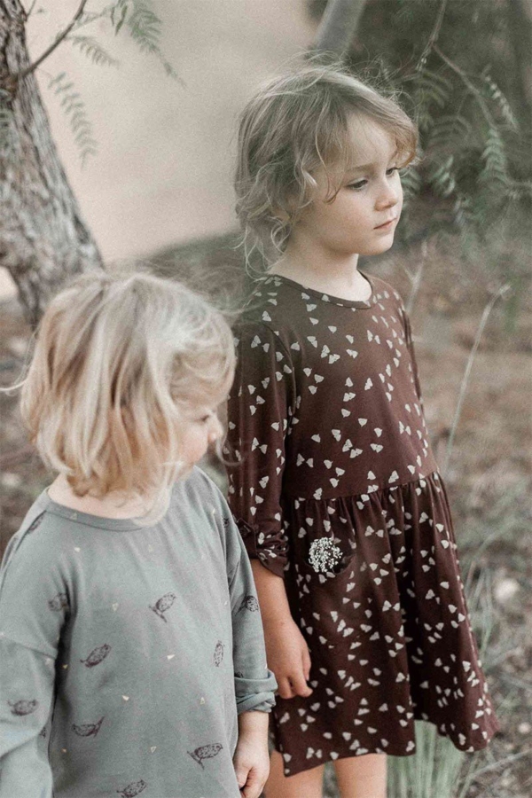 Sally oversize dress with pockets in brown