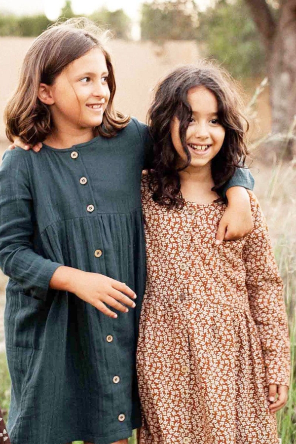 Sabrina dropped shoulder dress in terracotta