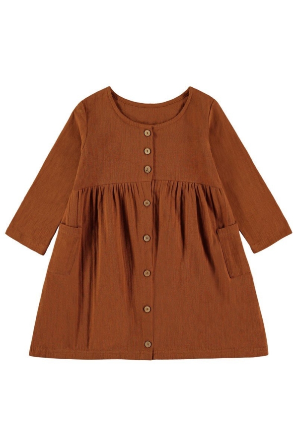 Simone dress with pockets in terracotta