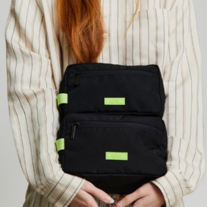Kei Double Washbag Black Lime