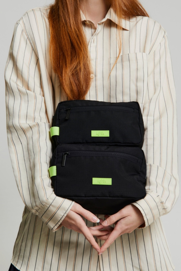 Kei Lithe Washbag Black Lime