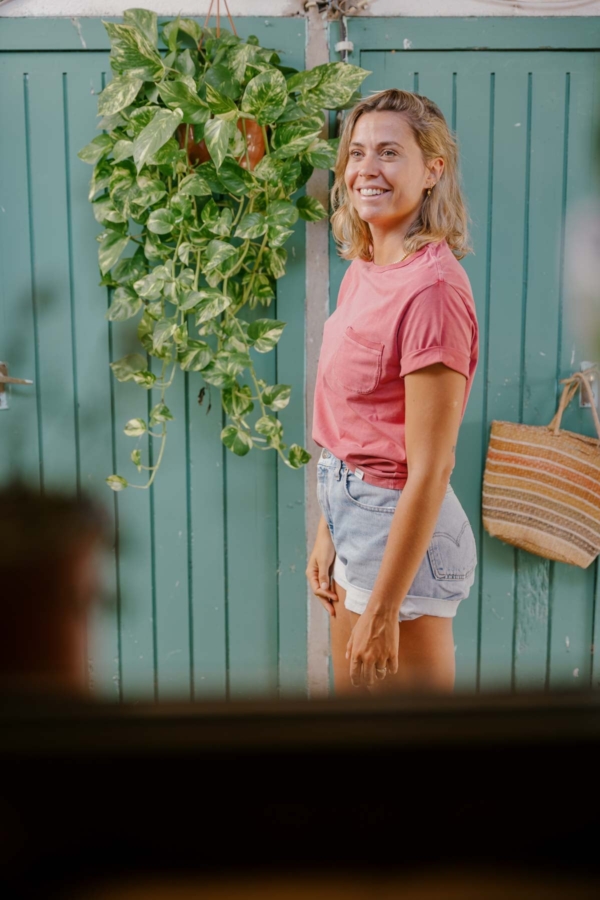 POCKET - Camiseta algodón orgánico Pima - Rojo babor