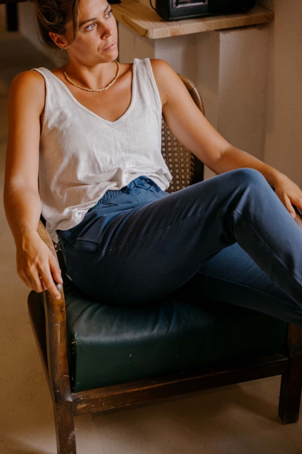 COMFY - Pantalón algodón orgánico - Azul sur