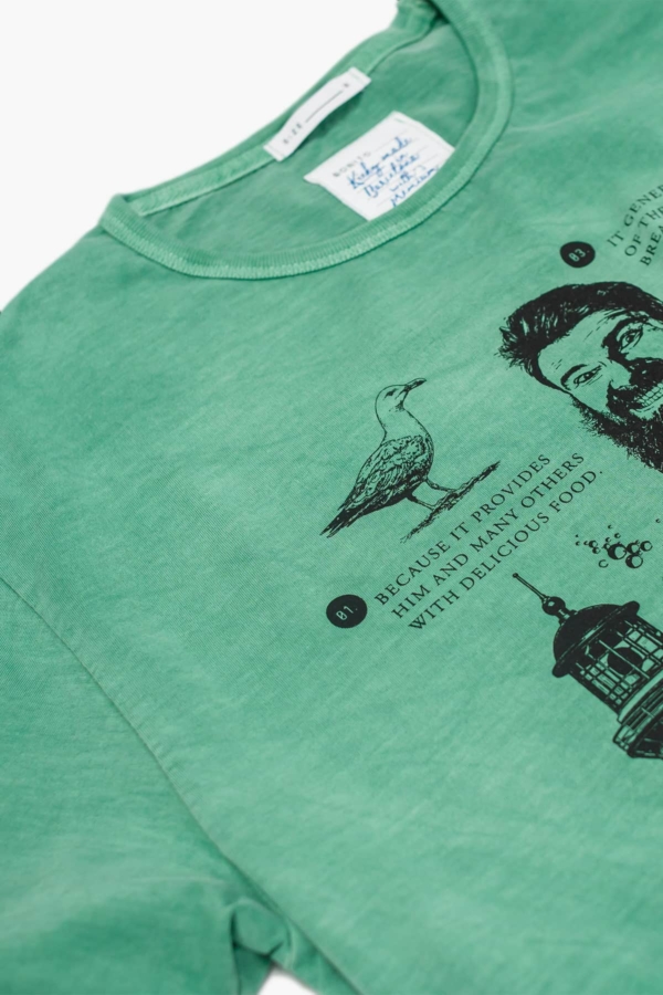 FELIX - Camiseta algodón orgánico - Verde poseidonia