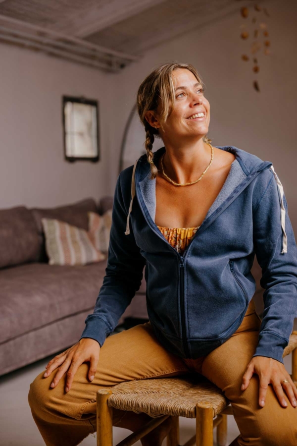 ZIP - Sudadera algodón orgánico - Azul sur