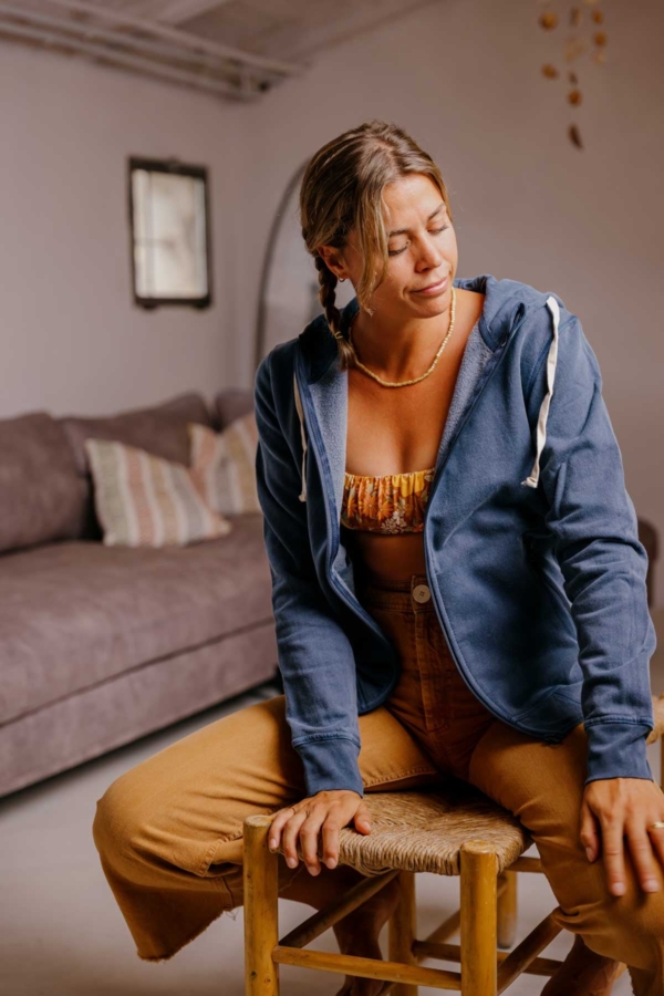 ZIP - Sudadera algodón orgánico - Azul sur