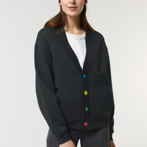 COLOURFUL BUTTONS organic unisex cardigan