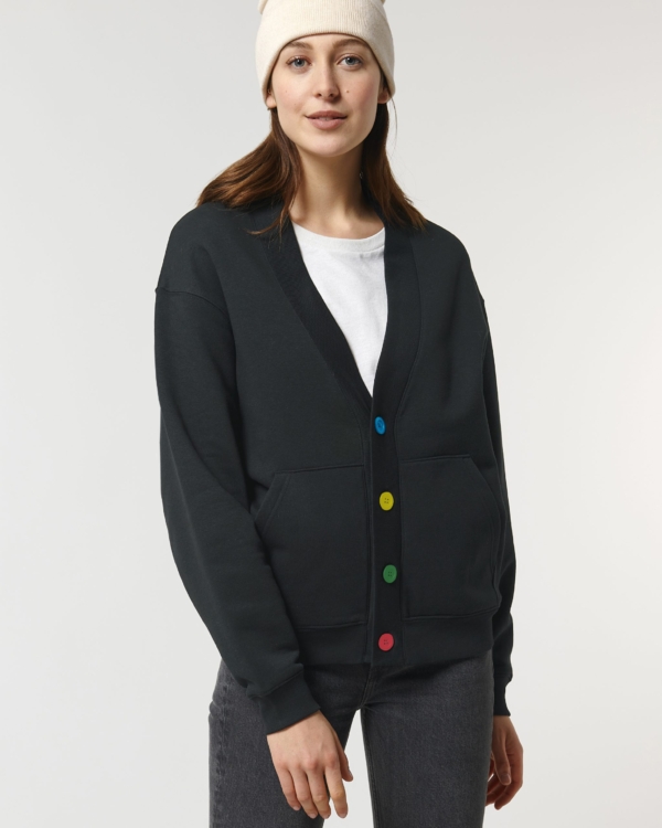 COLOURFUL BUTTONS organic unisex cardigan