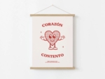 Corazón Contento Art Print