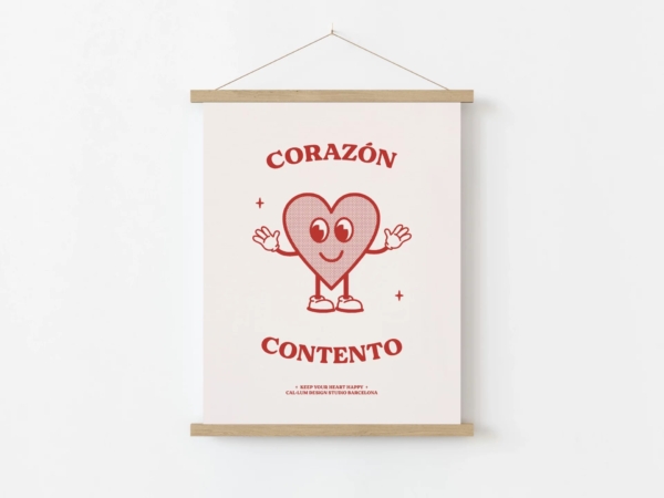 Corazón Contento Art Print