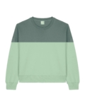Two-Tone Green Organic Cropped Sweatshirt