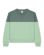 Two-Tone Green Organic Cropped Sweatshirt