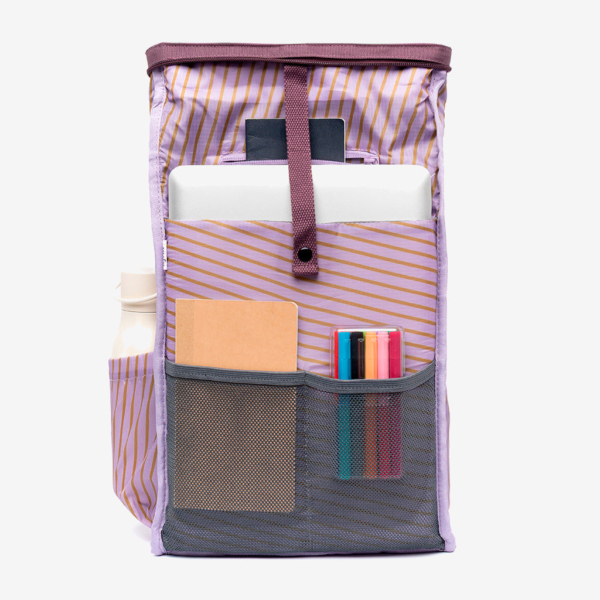 Mochila Roll Mini Stripes Maroon