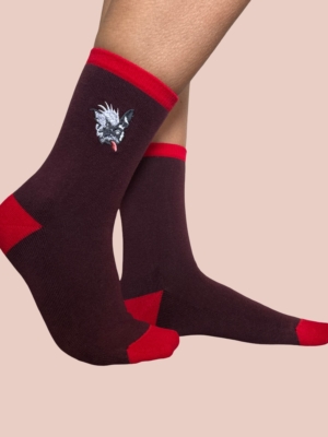 Doggie Calcetines Burdeos