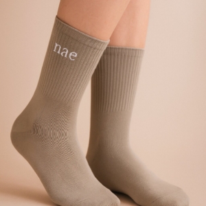 Calcetines beige de algodón orgánico