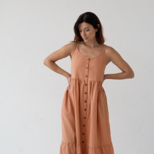 Vestido Largo Tirantes Belinda Rosa