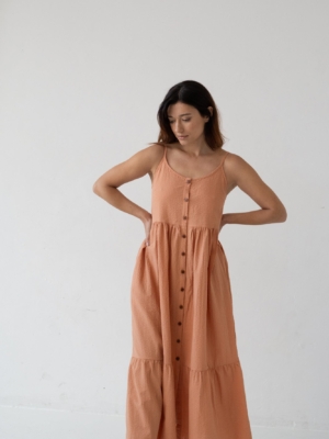 Vestido Largo Tirantes Belinda Rosa