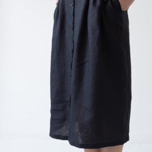 Falda Bernadette de Lino negro