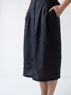 Falda Bernadette de Lino negro