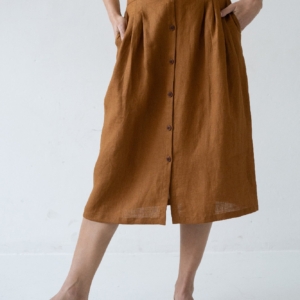 Falda Bernadette de Lino Terracota