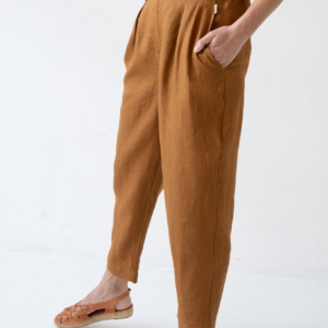 Pantalón pinzas Terracota Bijoux de Lino
