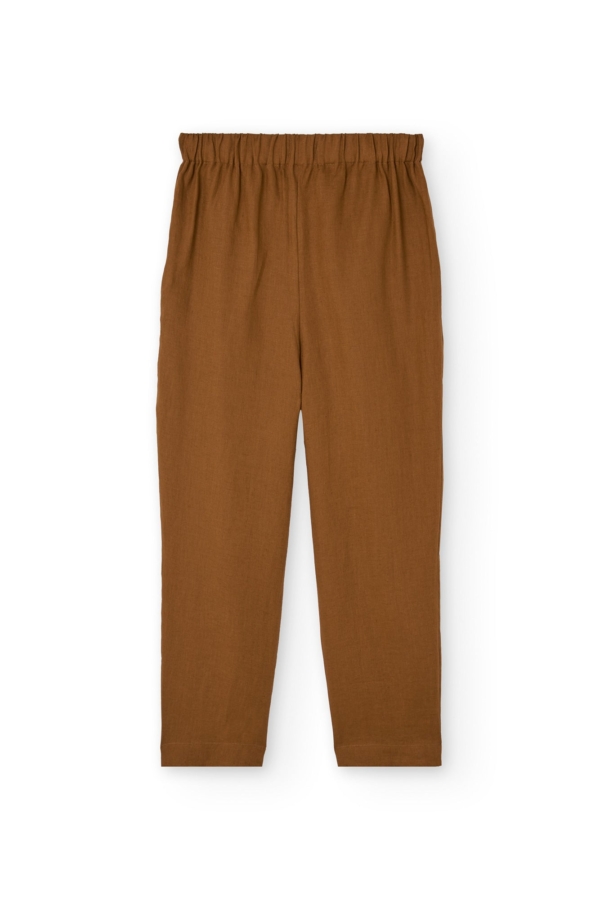 Pantalón pinzas Terracota Bijoux de Lino
