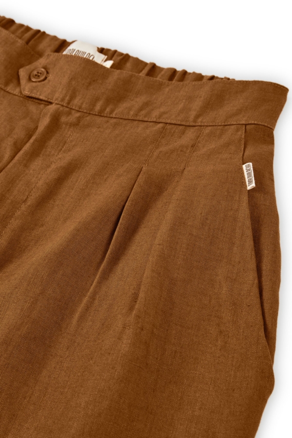 Pantalón pinzas Terracota Bijoux de Lino